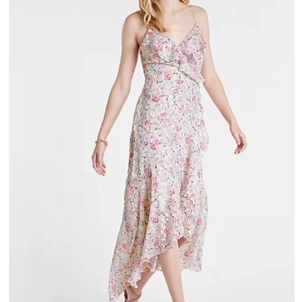 Express Floral Ruffle High Low Maxi Dress Size Small